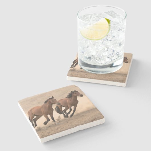 Pferd in Fall II Steinuntersetzer (Seitenansicht)