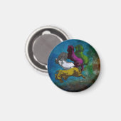 Pferd in Farben ~ Tasten Magnet (Vorderseite/Rückseite)