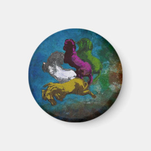 Pferd in Farben ~ Tasten Magnet