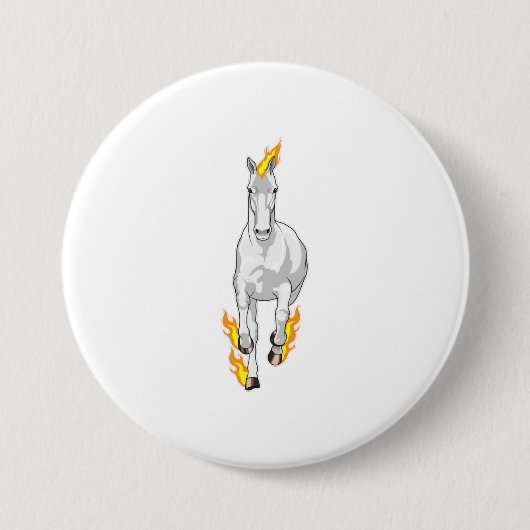 Pferd in Flammen Button (Vorderseite)