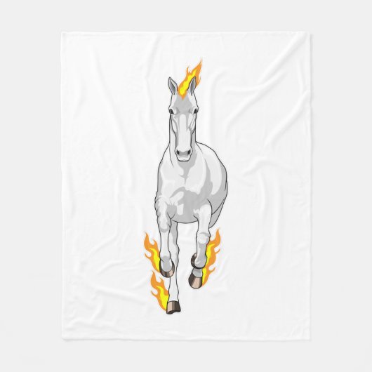 Pferd in Flammen Fleecedecke (Vorderseite)