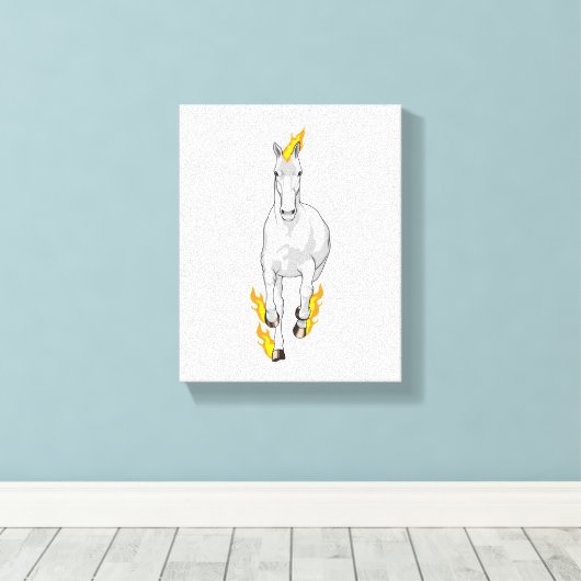 Pferd in Flammen Leinwanddruck (Insitu (Holzboden))