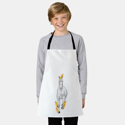 Pferd in Flammen Schürze (Getragen)