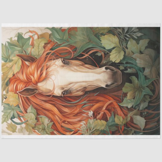 Pferd in Foliage 1 Decoupage Papier (Vorderseite)