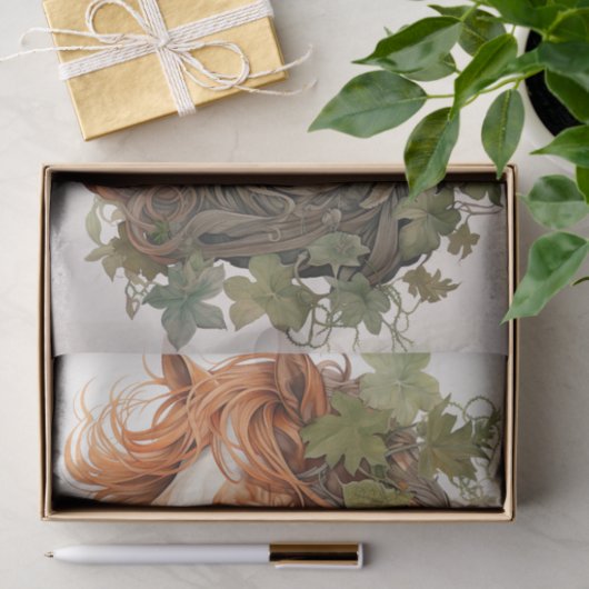 Pferd in Foliage 2 Decoupage Paper Seidenpapier (Geschenk)