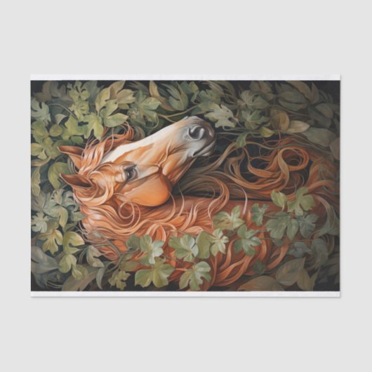 Pferd in Foliage 3 Decoupage Paper Seidenpapier (Vorderseite)