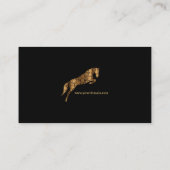 Pferd in Gold Farbe | Reittiere Visitenkarte (Rückseite)