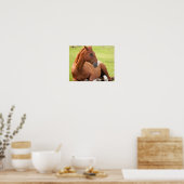 Pferd in grünen Weiden entspannen Poster (Küche)