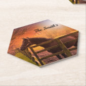 Pferd in Paddock Personalisiert Untersetzer (angewinkelt)