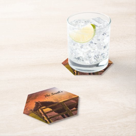 Pferd in Paddock Personalisiert Untersetzer (Vor Ort)