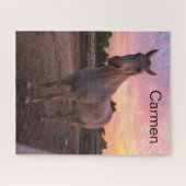 Pferd in Paddock und Bauernpferd, persönlicher Nam Puzzle (Horizontal)