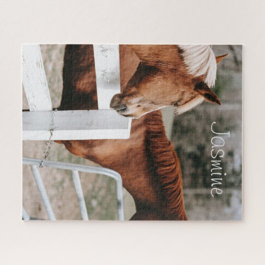 Pferd in Paddock und Farmpferdefreund, individuell Puzzle (Horizontal)