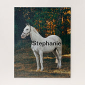 Pferd in Paddock und Pferdefreund, tierische Liebe Puzzle (Vertikal)