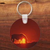 Pferd in Red Sunset Schlüsselanhänger (Vorderseite)