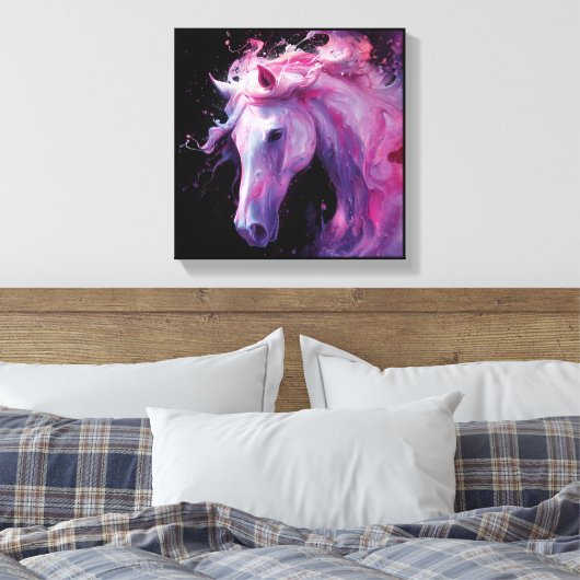 Pferd in Rosa und Lila Abstrakter Splendor 1 Leinwanddruck (Insitu (Schlafzimmer))