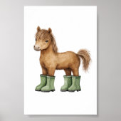 Pferd in Salbeigrünen Stiefeln Poster Kinderzimmer (Vorne)