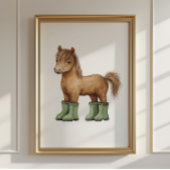 Pferd in Salbeigrünen Stiefeln Poster Kinderzimmer