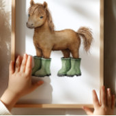 Pferd in Salbeigrünen Stiefeln Poster Kinderzimmer