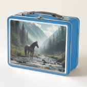 Pferd in Stream Metal Lunchbox (Vorderseite)