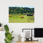 Pferd in Valley Print Poster (Heimbüro)