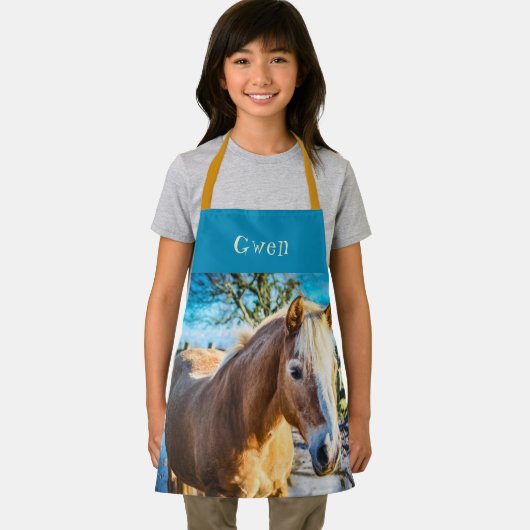 Pferd in Weide Kinder Überdrucken Schürze (Insitu)