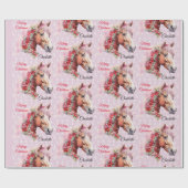 Pferd in Weihnachten Ribbons geben Mädchen den Nam Geschenkpapier (Flach)