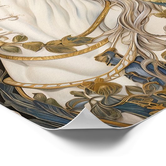 Pferd in Wiesenmalerei Poster (Ecke)