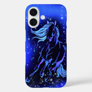 Pferd iPhone Case in blauer Mondlicht Nacht