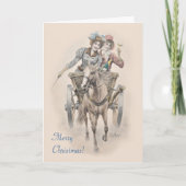 Pferd, Karren und Mädchen Weihnachten (Vorderseite)