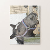 Pferd kauen einen Zaun Post Puzzle (Vertikal)