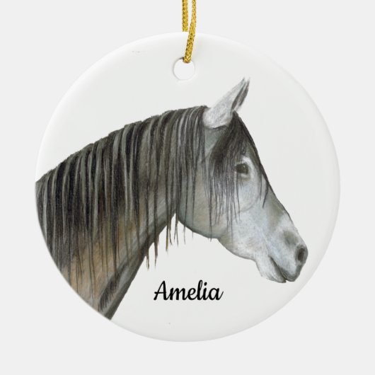 Pferd Keramik Ornament (Vorne)