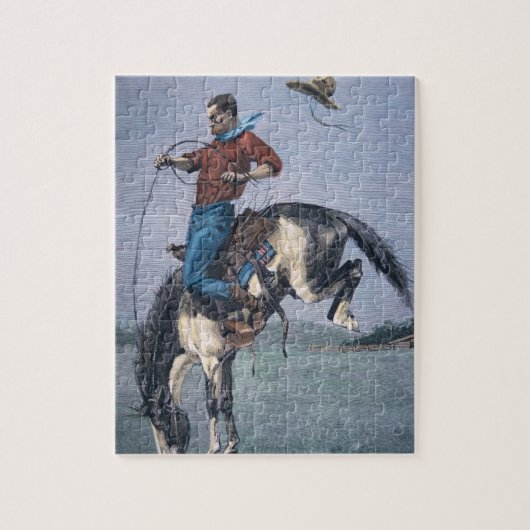 Pferd-Kerl (farbiger Stich) Puzzle (Vertikal)