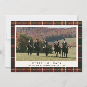Pferd Klassischer Tartan Karo Weihnachts-Foto-Sche Feiertagskarte
