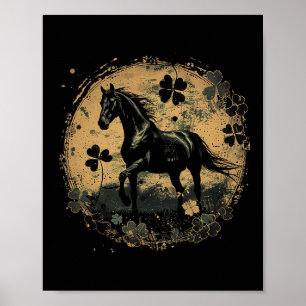 Pferd Kleeblatt St. Patrick's Day Saint Paddy's Ir Poster