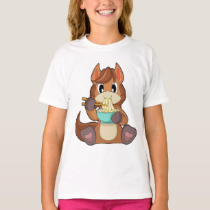 Pferd kocht Ramen Kochen T-Shirt