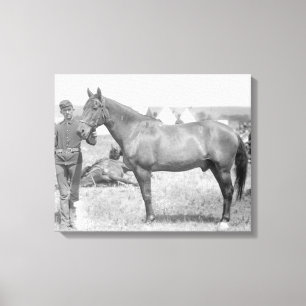 Pferd "Komanche" der einzige Überlebender des Leinwanddruck