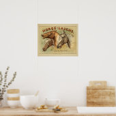 Pferd Lacht Vintage-Farbbild Kunst druckt Poster (Küche)