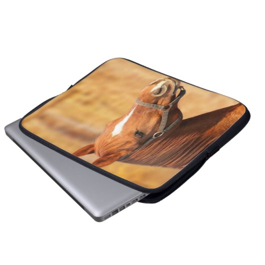 Pferd Laptopschutzhülle (Vorne Knopf)