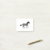 Pferd - Laufen - Grau Post-it Klebezettel (Auf Schreibtisch)
