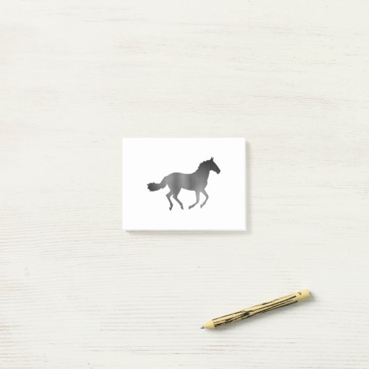 Pferd - Laufen - Grau Post-it Klebezettel (Auf Schreibtisch)