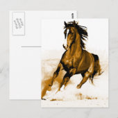 Pferd Laufen Postkarte (Vorne/Hinten)