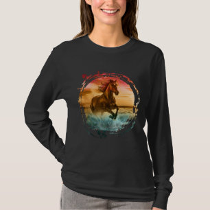 PFERD LAUFEND IN MEERESKÜSTE MEERESLandschaft T-Shirt