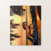 Pferd läuft am Strand Puzzle (Vertikal)