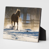 Pferd läuft durch den Schnee Fotoplatte (Seite)