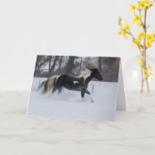 Pferd läuft durch den Schnee Karte (Gelbe Blume)