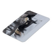 Pferd läuft durch den Schnee Magnet (Linke Seite)