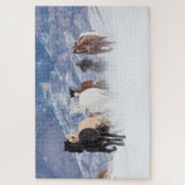 Pferd läuft durch den Schnee Puzzle (Vertikal)