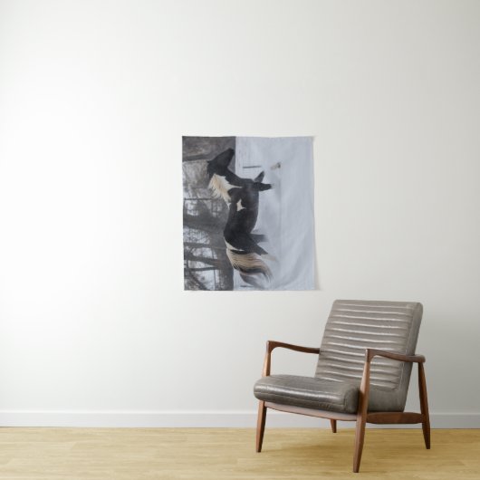 Pferd läuft durch den Schnee Wandteppich (Beispiel)