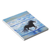 Pferd läuft frei durch das Meer Malerei Notizblock (angewinkelt)