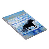 Pferd läuft frei durch das Meer Malerei Notizblock (Rechte Seite)